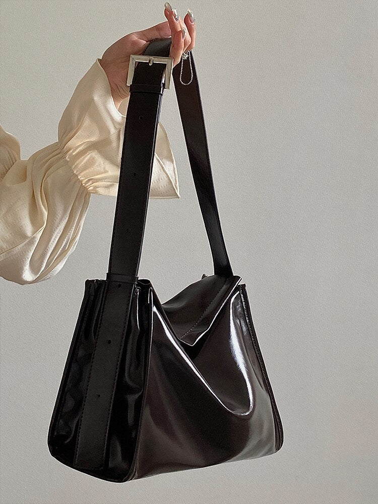 Bags for Female Solid Color Ladies Commuter Crossbody Tote Handbag