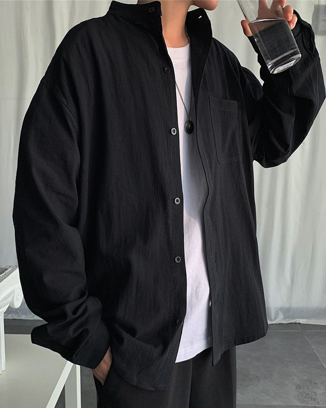 Cotton Korean Fashiosn Long Sleeve Shirts 2023 Vintage Harajuku Blouses Japanese Streetwear Oversize Button Up Shirts