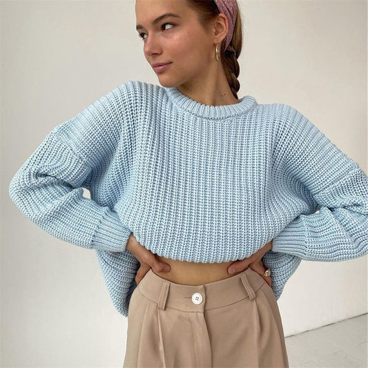 Autumn Winter Knitted Sweaters Sweaters for Women Fashion Long Sleeve Pullover Sweater Oversized Christmas Clothes