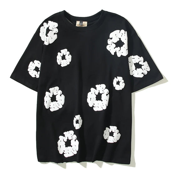 Stay Cool and Stylish with Our Y2K Streetwear Full Kapok Foam Print T-shirt for Men