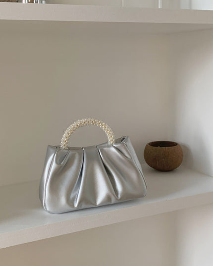 Sweet Pearl Handle Women's Small Shoulder Bags Pleated
