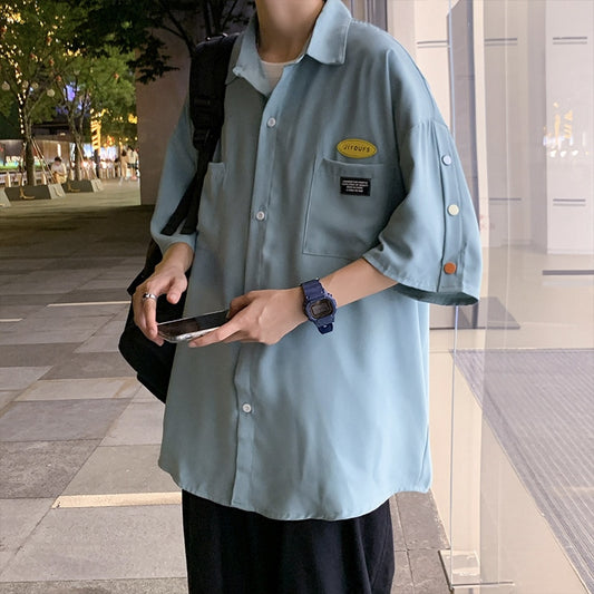 Manga Shirts for Men Harajuku Vintage Clothes Hippie Vintage Shirt Cardigan Long Sleeve Tops Korean Fashion Blouse Anime