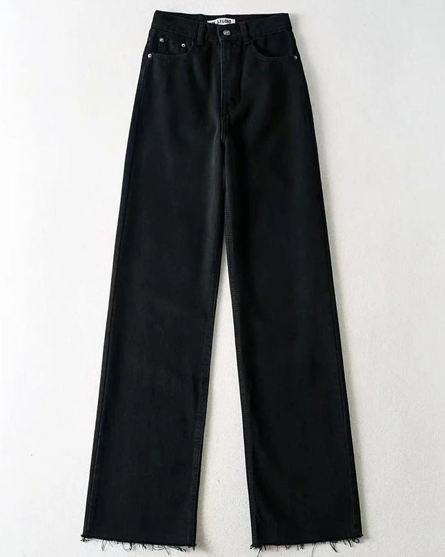 Casual Fashion Straight Leg Women's Jeans Denim Bottom Harajuku Boyfriend Long High Waist Baggy Jeans Fall Pants