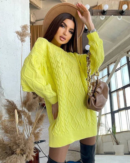 Fall Winter Twist Knitted Sweaters for Women Oversized Pullover Casual Long Sleeve Sweater Top Clothes Sueters