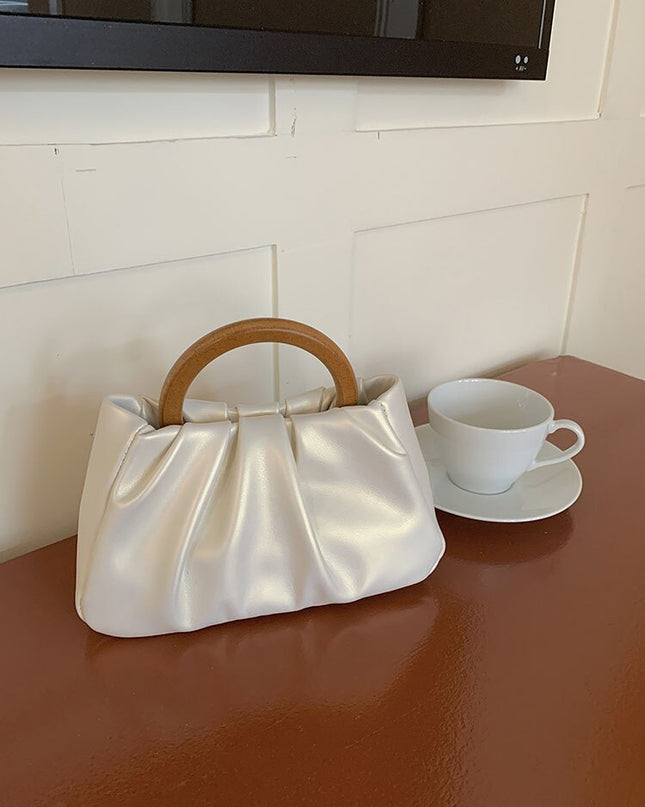 Sweet Pearl Handle Women's Small Shoulder Bags Pleated