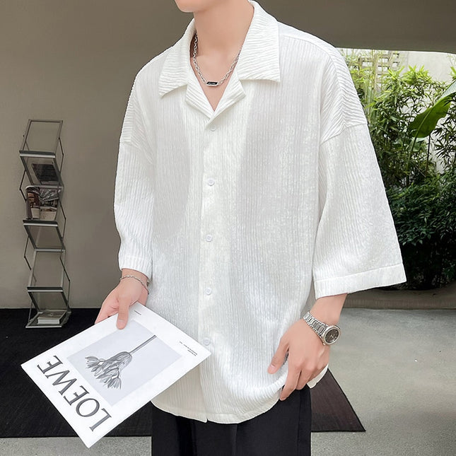 Korean Fashiosn Harajuku Shirts 2023 Summer Vintage Casual Half Sleeve Blouses Japanese Oversize Y2k Button Up Shirt