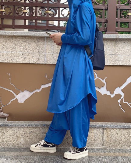 Islamic Hoodie Muslim Dresses Suits Prayer Abaya Jilbab Abaya with harem pants abaya Full Cover 2pcs sets Islamic Clothes