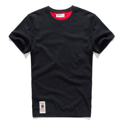 Men's T-shirt for Men Cotton Solid Color T Shirt Men Causal Goth Punk O-neck Basic Tshirt Male High Quality Classical Tops