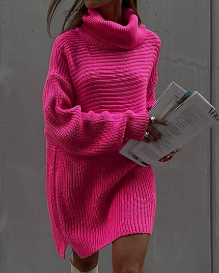 Fall Winter Turtleneck Knitted Sweaters for Women Pullovers Long Sleeve Sweater Tops Warm Fashion Outfits Loose