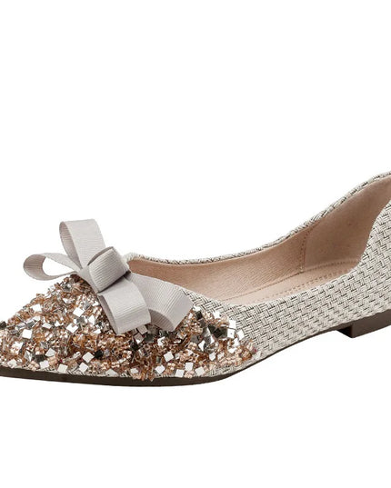 Stylish and Comfortable Women's Pointed Toe Loafers with Bow-knot Detail