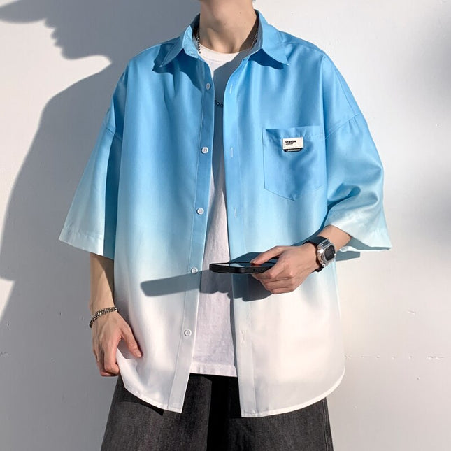 Tie Dye Korean Fashiosn Y2k Shirts 2023 Summer Oversized Vintage Button Up Shirt Japanese Streetwear Japanese Blouses