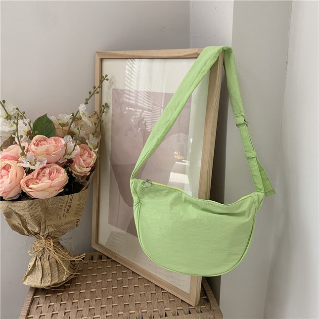 Solid Color Women's Nylon Crossbody Bag Casual Female Hobos Shoulder