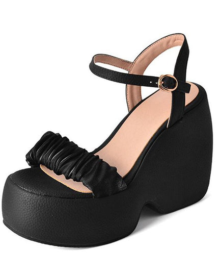 Women Sandals Wedges Ultrahigh Heel Platform Hill Buckle Strap Sweet Dating Female Shoes