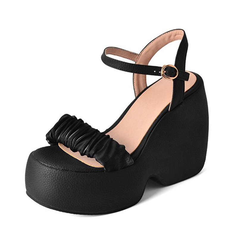 Women Sandals Wedges Ultrahigh Heel Platform Hill Buckle Strap Sweet Dating Female Shoes