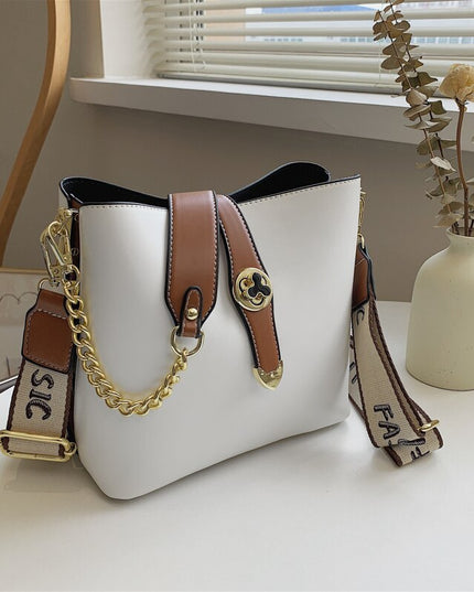 Leather Women's Shoulder Bags 2023 Elegant Chain Hasp Messenger Bag Ladies Medium Chic Crossbody Bag Green Female Wallet Handbag