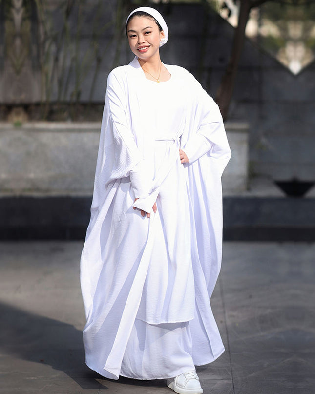 Djellaba Suits Abaya Dubai Two pieces Thicker Muslim Sets Dress Muslim Islam Abayas With Belt