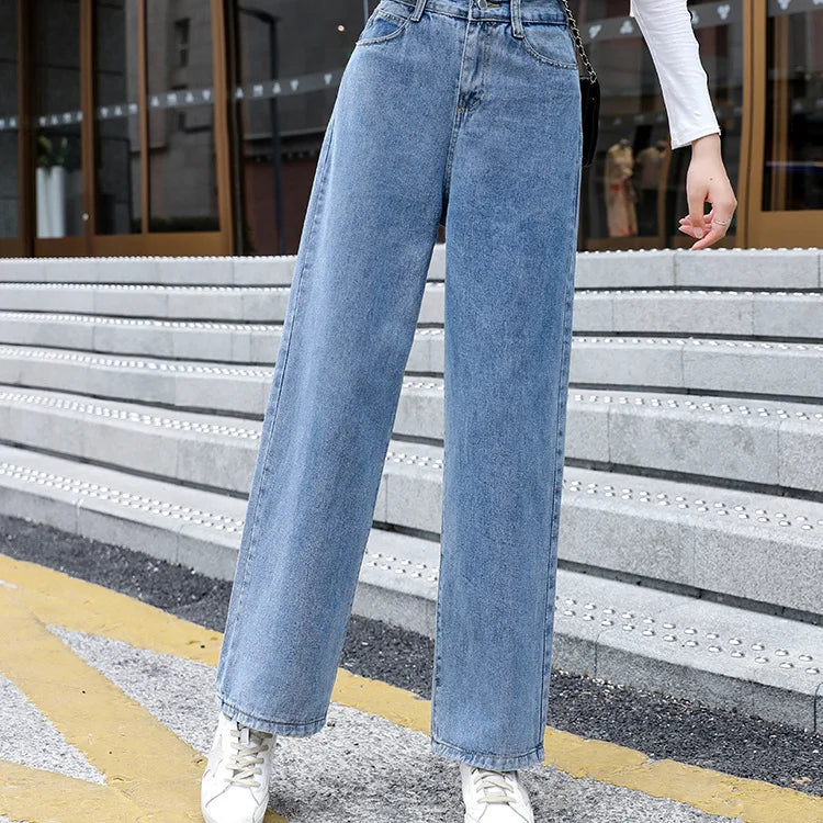 Elevate Your Style with Our High Waisted Blue Denim Pants for Women - Perfect for Spring and Office Wear