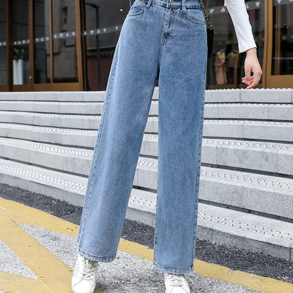 Elevate Your Style with Our High Waisted Blue Denim Pants for Women - Perfect for Spring and Office Wear