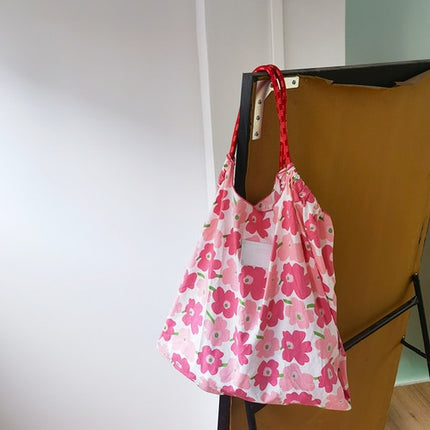 Retro Flower Women Shopping Shoulder Bag Large Capacity Design Ladies Portable Tote Handbags Casual Female Floral Shopper