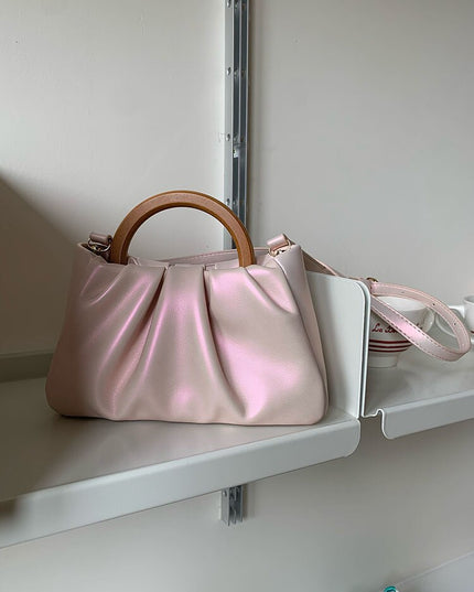 Sweet Pearl Handle Women's Small Shoulder Bags Pleated