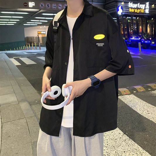 Manga Shirts for Men Harajuku Vintage Clothes Hippie Vintage Shirt Cardigan Long Sleeve Tops Korean Fashion Blouse Anime