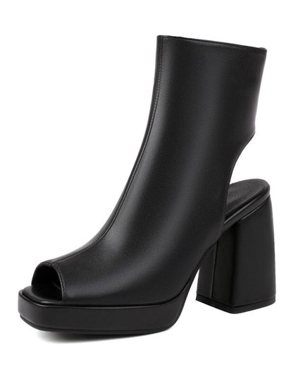 Moderiktiga romerska sandaler, peep toe, höga blockklackar, dragkedja, sexiga partyskor, sommarskor, plusstorlekar