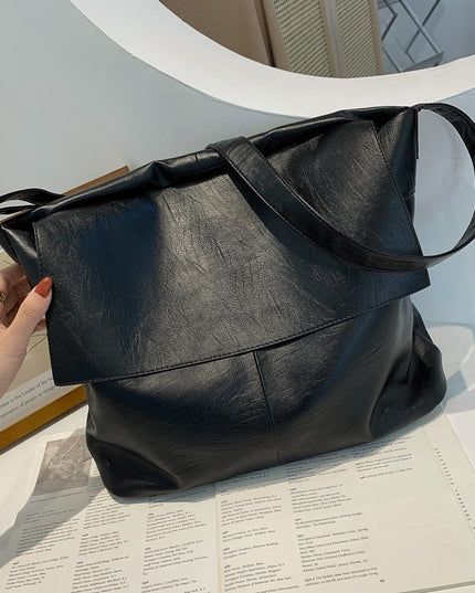 Big Black Bag Female Luxury Leather Shoulder Bag