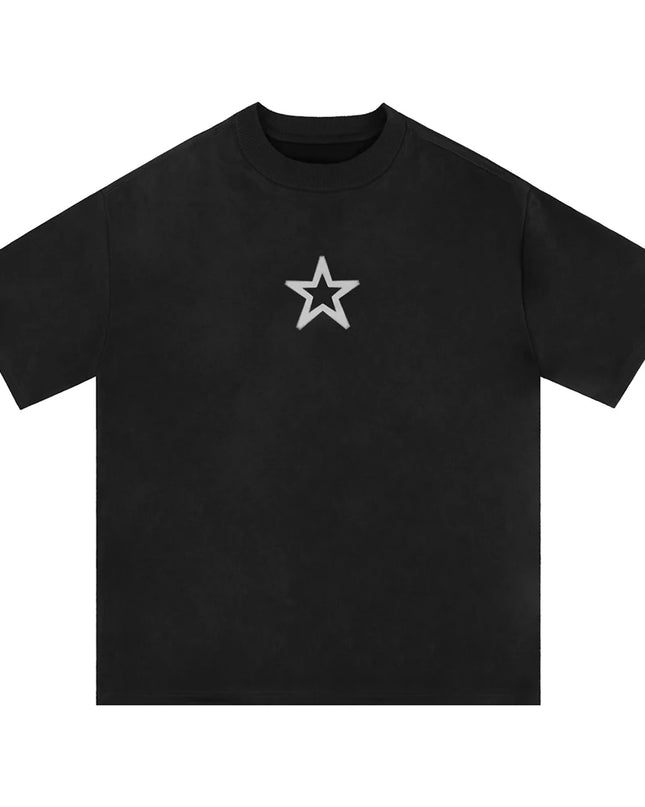 Stylische und bequeme Unisex Wildleder-T-Shirts mit gestickten Sternen und kurzen Ärmeln für sommerliche Streetwear