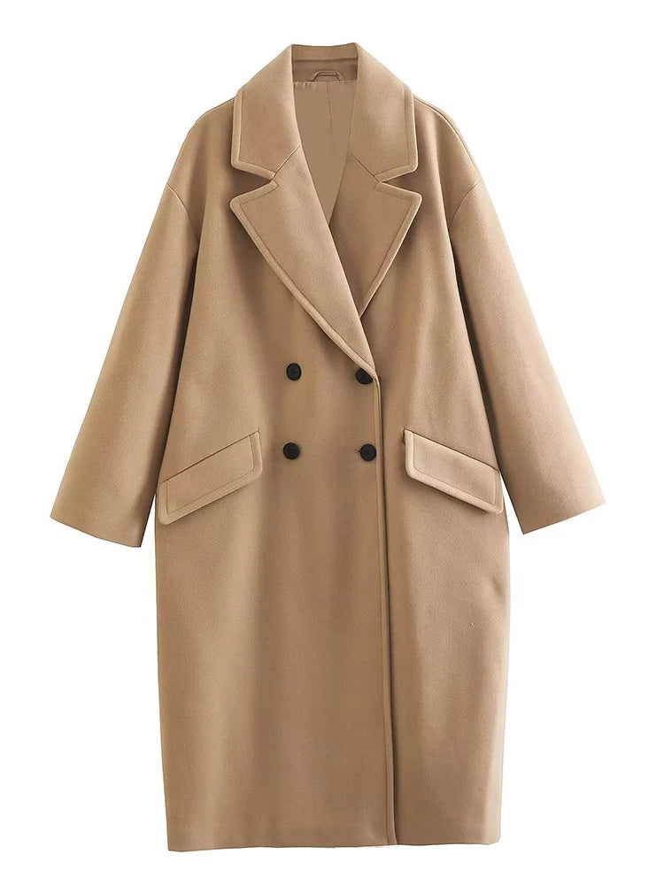 Elegant Long Jacket Women Autumn Winter Thick Windbreaker Casual