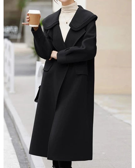 Fashion New Women Casual Loose Woolen Coat Double Breasted Pockets Vintage Chic Female Jackets Fall Winter Overcoat Outerwear