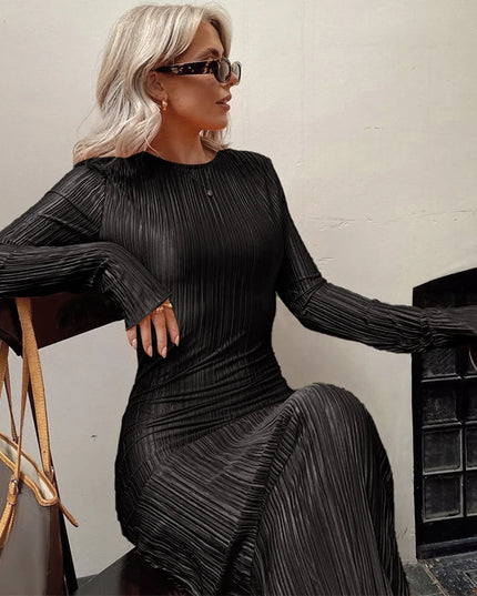 Oranges eng anliegendes Midikleid – Damen-Streetwear-Mode