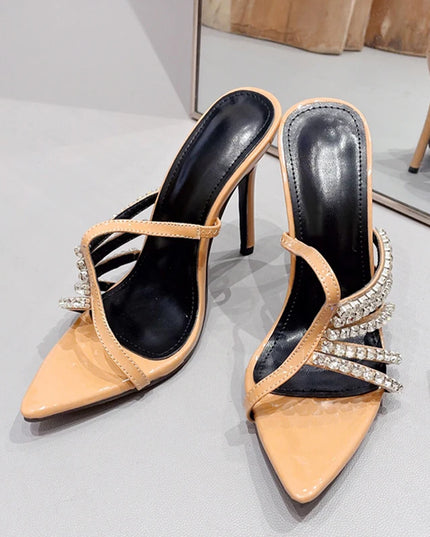 Elevate Your Style with Liyke's Crystal Hollow Out Slippers - Perfect for Parties and Proms!