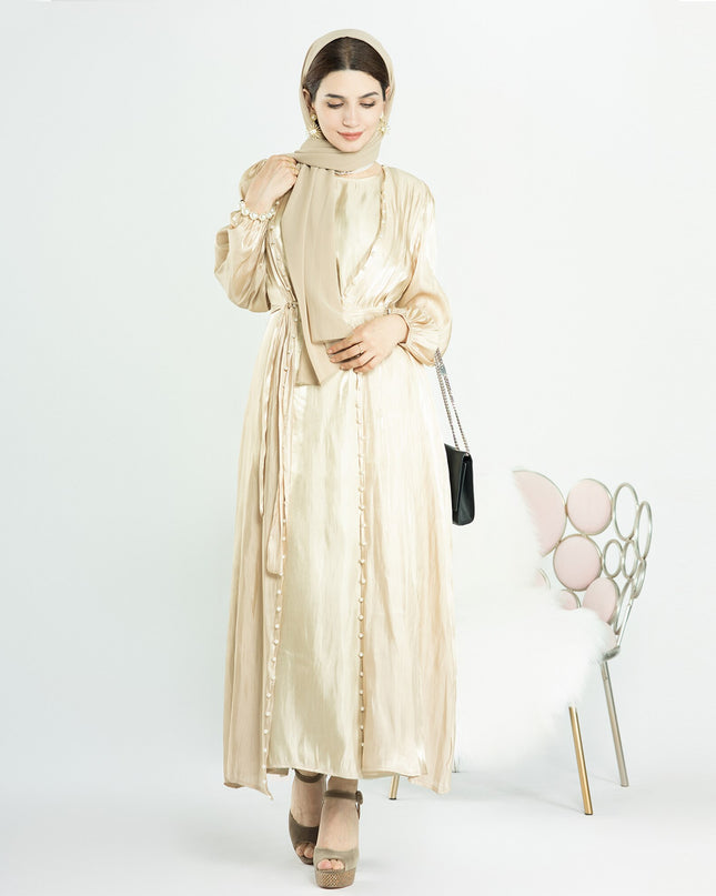 Djellaba Suits Abaya Dubai Two pieces Muslim Sets Dress Abaya Dubai Turkey Muslim Islam Abayas With Belt