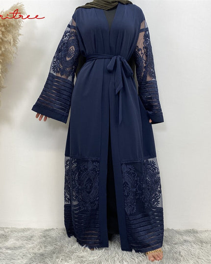 Fashion Muslim Adult lace Embroidery Robe Musulmane Dubai Abaya Muslim Robe Arab Worship Service abaya