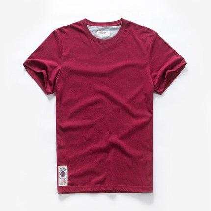 Men's T-shirt for Men Cotton Solid Color T Shirt Men Causal Goth Punk O-neck Basic Tshirt Male High Quality Classical Tops
