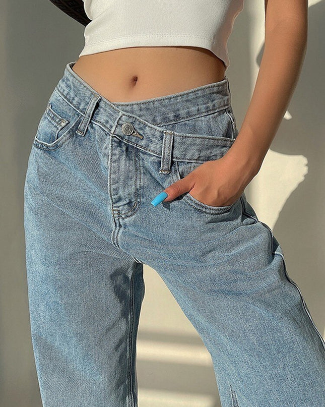 Casual Fashion Straight Denim High Waist Jeans Women Pants Fall Winter 2021 Harajuku Boyfriend Jeans Loose Bottom