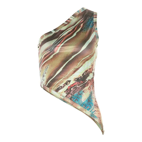 Y2k Abstract Print Tank Top: Trendy, Sexy, Summer Ready!