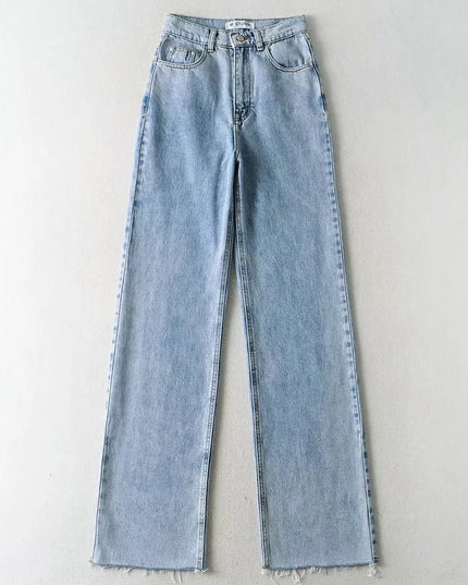 Casual Fashion Straight Leg Women's Jeans Denim Bottom Harajuku Boyfriend Long High Waist Baggy Jeans Fall Pants