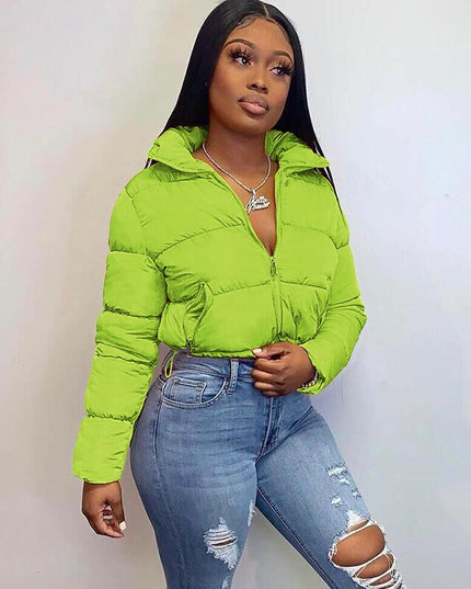 Fall Winter Solid Down Coat Puffer Jacket and Coats for Women Bubble Outerwear Cropped Outwear Oversized Clothing