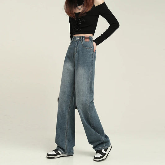Elevate Your Style with Our High Waisted Wide Leg Denim Pants for Women