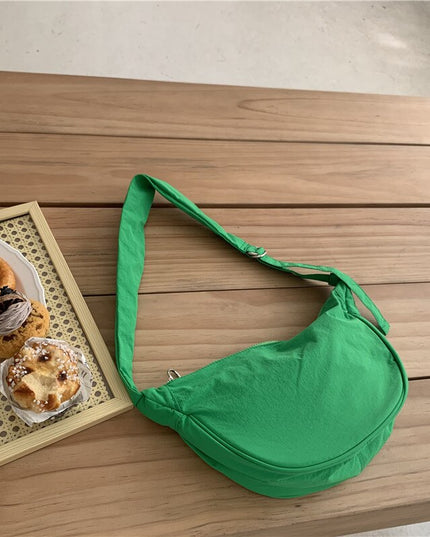 Solid Color Women's Nylon Crossbody Bag Casual Female Hobos Shoulder