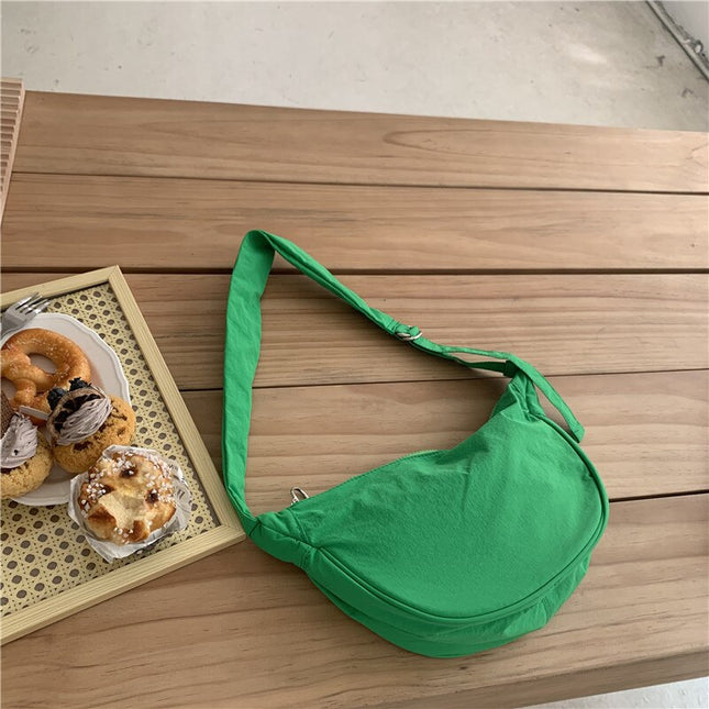 Solid Color Women's Nylon Crossbody Bag Casual Female Hobos Shoulder