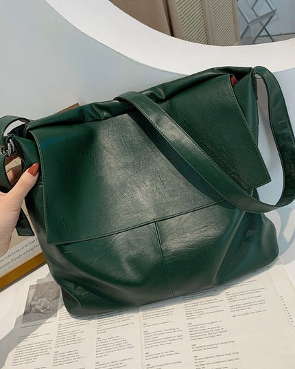 Big Black Bag Female Luxury Leather Shoulder Bag