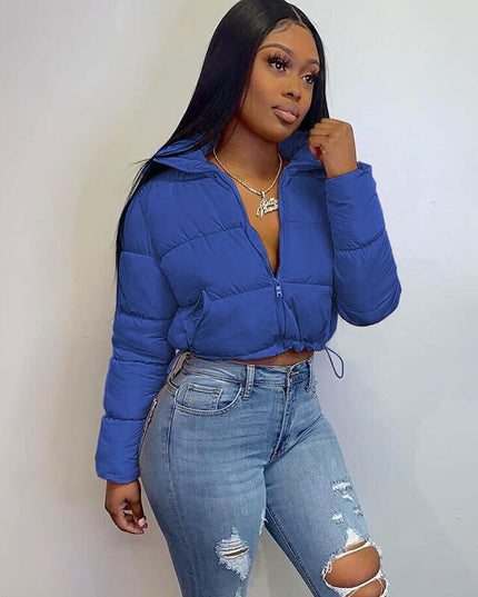 Fall Winter Solid Down Coat Puffer Jacket and Coats for Women Bubble Outerwear Cropped Outwear Oversized Clothing