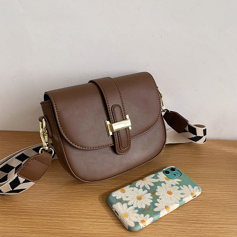 Women's Black Flap Crossbody Bag