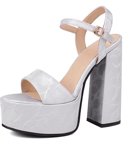 Sexy Women Sandals Open Toe Flock Ultrahigh Heel Buckle Strap Fashion Dating Shoes