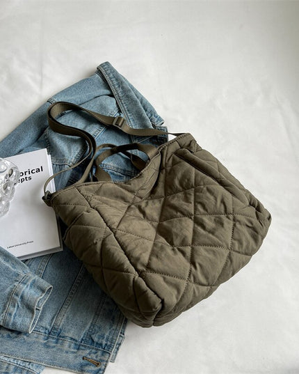 Casual Plaid Women's Tote Bags Handbags Solid Color Ladies Top Handle Shoulder