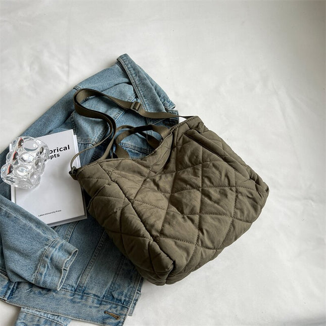 Casual Plaid Women's Tote Bags Handbags Solid Color Ladies Top Handle Shoulder