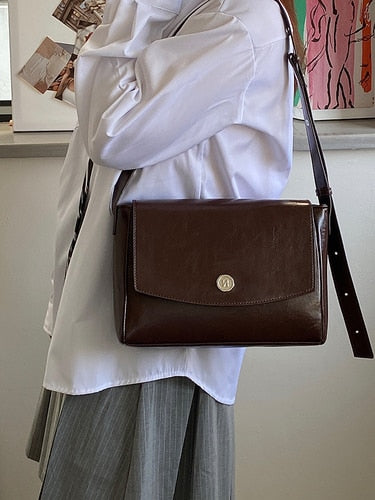 Pu Leather Women's Crossbody Bags Messenger Bag Simple Design Ladies Daily Commuting