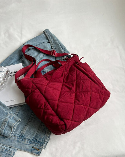 Casual Plaid Women's Tote Bags Handbags Solid Color Ladies Top Handle Shoulder